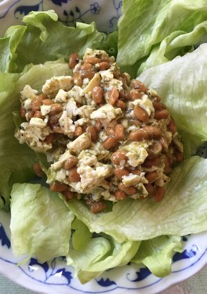 簡単〜豆腐と納豆のバジル味混ぜ混ぜサラダ-レシピのメイン写真