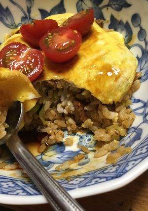 さばの味噌煮缶で作るヘルシーなオムライス-レシピのメイン写真