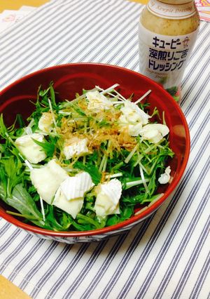 まるごと水菜とカマンベールチーズのサラダ-レシピのメイン写真