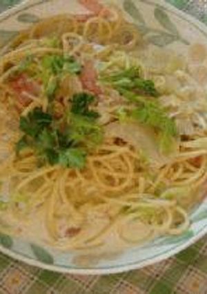 白菜とベーコンの冬のスープスパゲッティ-レシピのメイン写真