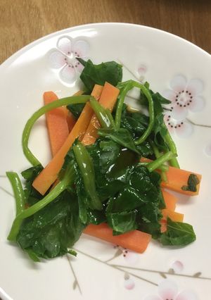人参と三つ葉の青しそドレッシングかけ-レシピのメイン写真