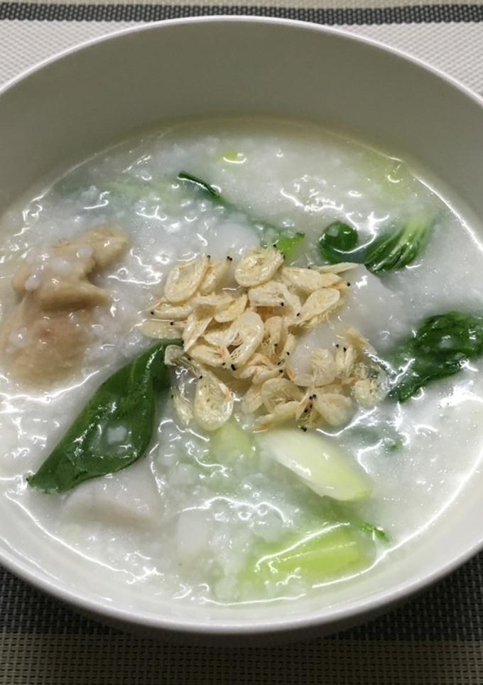 鶏手羽元と長芋と青梗菜のお粥-レシピのメイン写真