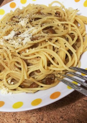 納豆となめこのおろしパスタ-レシピのメイン写真