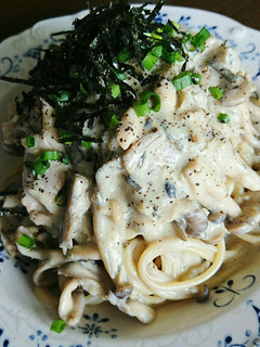 きのこと塩こんぶの味噌クリームパスタ-レシピのメイン写真