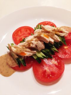 まるごとトマトときゅうりの棒棒鶏サラダ-レシピのメイン写真