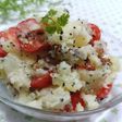 バジル香るトマトとベーコンのポテトサラダ