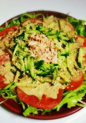 まるごとトマトとキュウリのツナ棒々鶏風♡-レシピのメイン写真