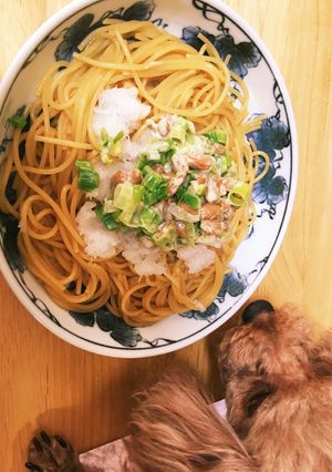 アマドコロ＆納豆＆大根おろしの和風パスタ-レシピのメイン写真