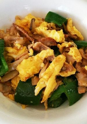 豚肉ピーマン卵エリンギの簡単中華炒め★-レシピのメイン写真