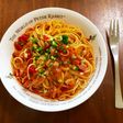 ベーコンとトマトソースのワンポットパスタ