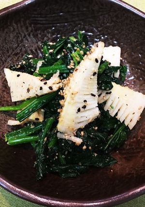 たけのことほうれん草のごま酢和え-レシピのメイン写真