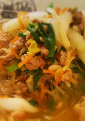 『たっぷり野菜と春雨の具沢山スープ』-レシピのメイン写真