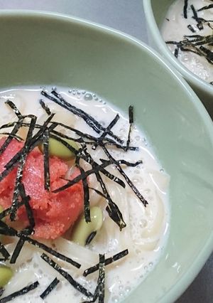 〆の豆乳めんたいミニうどん-レシピのメイン写真