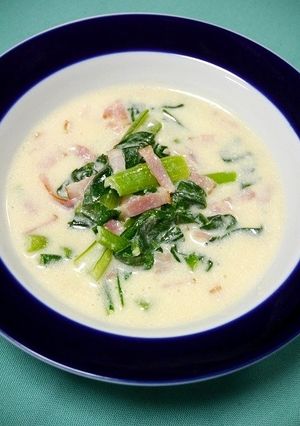 レンジで簡単！小松菜のチーズクリーム煮-レシピのメイン写真
