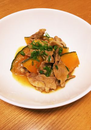 *かぼちゃと豚肉の生姜炒め煮*-レシピのメイン写真