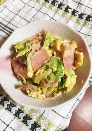 春キャベツとベーコンの卵炒め♪-レシピのメイン写真