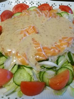 野菜まるごとサーモンごまドレサラダ☆彡-レシピのメイン写真