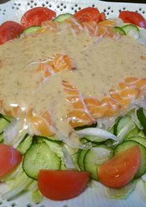 野菜まるごとサーモンごまドレサラダ☆彡-レシピのメイン写真