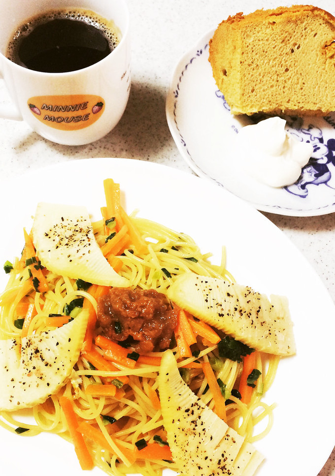 梅とたけのこの和風パスタ-レシピのメイン写真