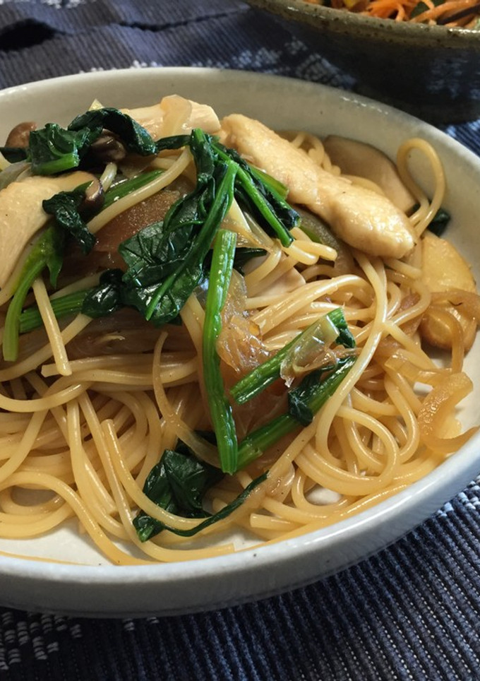 鶏とほうれん草の和風スパゲティ-レシピのメイン写真