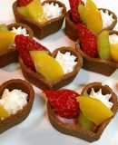 タルトカップ☆ハートフルーツチョコタルト