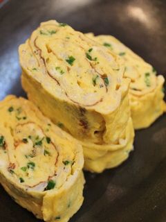 朝夕弁当に♪釜揚げしらす細ねぎの卵焼き-レシピのメイン写真
