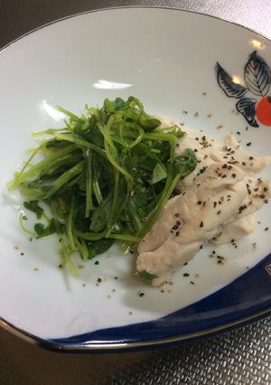 サラダセロリVS鶏ささ身野菜白だしお浸し-レシピのメイン写真
