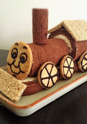機関車トーマス風☆3Dケーキ-レシピのメイン写真