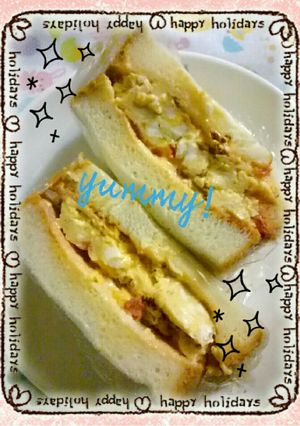 簡単!トマト入り♡たまごサンドイッチ♡-レシピのメイン写真
