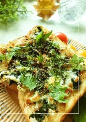 磯紫蘇香る❀刻みわかめの和トースト-レシピのメイン写真