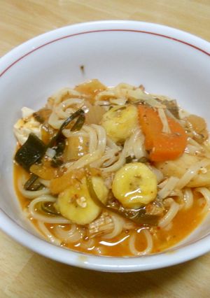 キムチバナナうどん-レシピのメイン写真