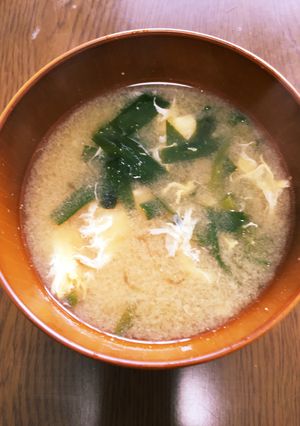 ニラ玉の味噌汁-レシピのメイン写真