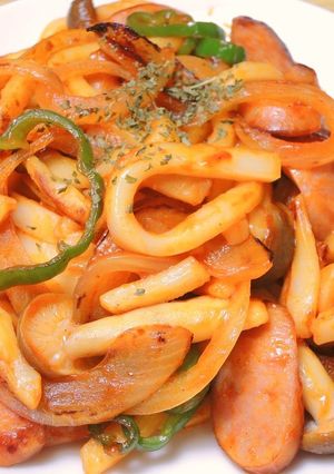 茹でずに簡単! うどんナポリタン!-レシピのメイン写真