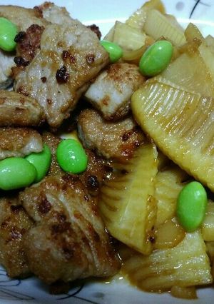 豚肉のきな粉焼きとタケノコの甘辛煮-レシピのメイン写真