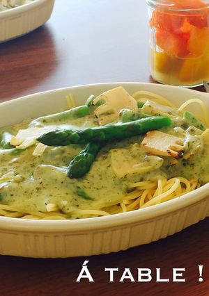 生クリームなし♪バジルクリームパスタ-レシピのメイン写真