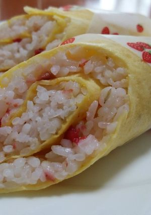 梅＆卵 de 可愛いクルクルご飯☆弁当-レシピのメイン写真