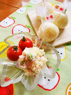 冷凍ストックポテト玉でポテトサラダ。-レシピのメイン写真