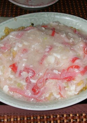 ぱらぱら卵炒飯にカニカマあんかけ-レシピのメイン写真