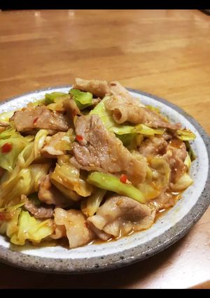 豚バラとキャベツde回鍋肉風辛味噌炒め♡-レシピのメイン写真