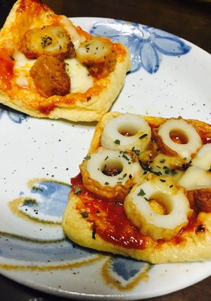 お酒のおつまみ&簡単一品♡あぶらあげピザ-レシピのメイン写真