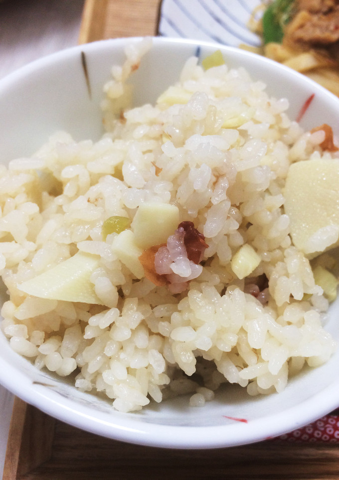 タケノコとフキの梅炊き込み御飯-レシピのメイン写真