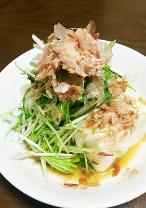 水菜たっぷり～♡わさび味の冷やっこ-レシピのメイン写真