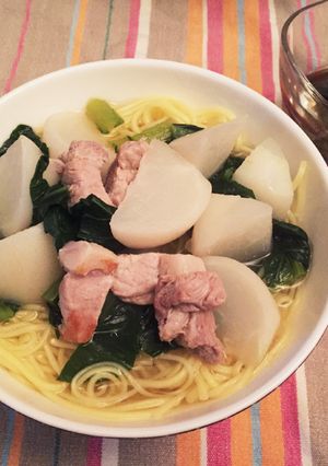 かぶと豚肉のスープ麺-レシピのメイン写真