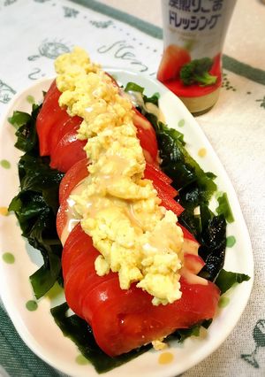トマトまるごとワカたまサラダ-レシピのメイン写真