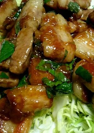 簡単美味しいカリカリ豚バラの梅肉炒め♡-レシピのメイン写真