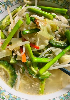 簡単ゴーヤラーメン（中華三昧塩味で）-レシピのメイン写真