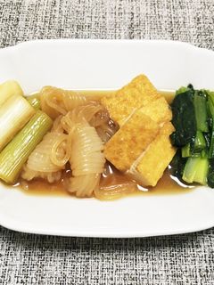 長ネギと厚揚げの煮物-レシピのメイン写真