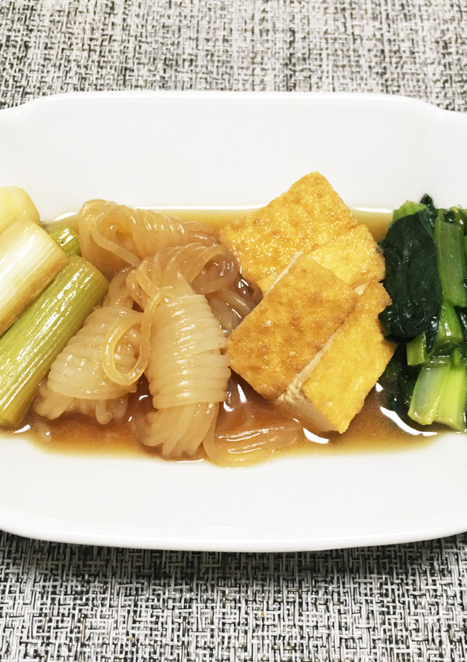 長ネギと厚揚げの煮物-レシピのメイン写真