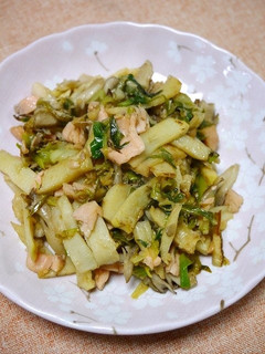 簡単!筍と九条葱のたっぷり生姜炒め-レシピのメイン写真