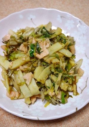 簡単！筍と九条葱のたっぷり生姜炒め-レシピのメイン写真